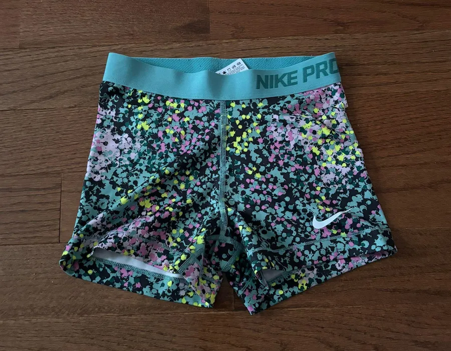 Pro teal multicolor waistband Women's 3" Shorts - Small