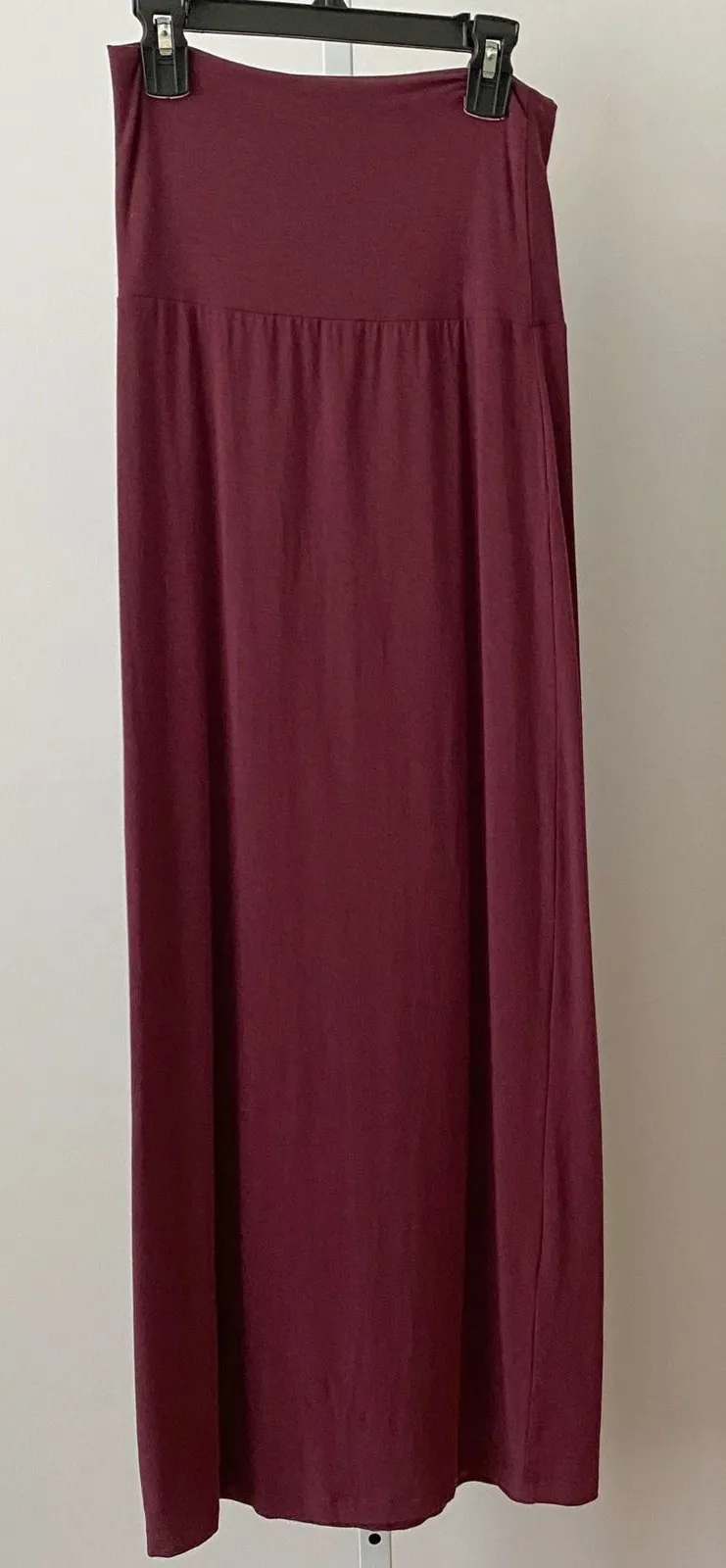Takei S Cottage Maroon Maxi Skirt Bamboo Organic Cotton Stretch Sustainable Eco Red