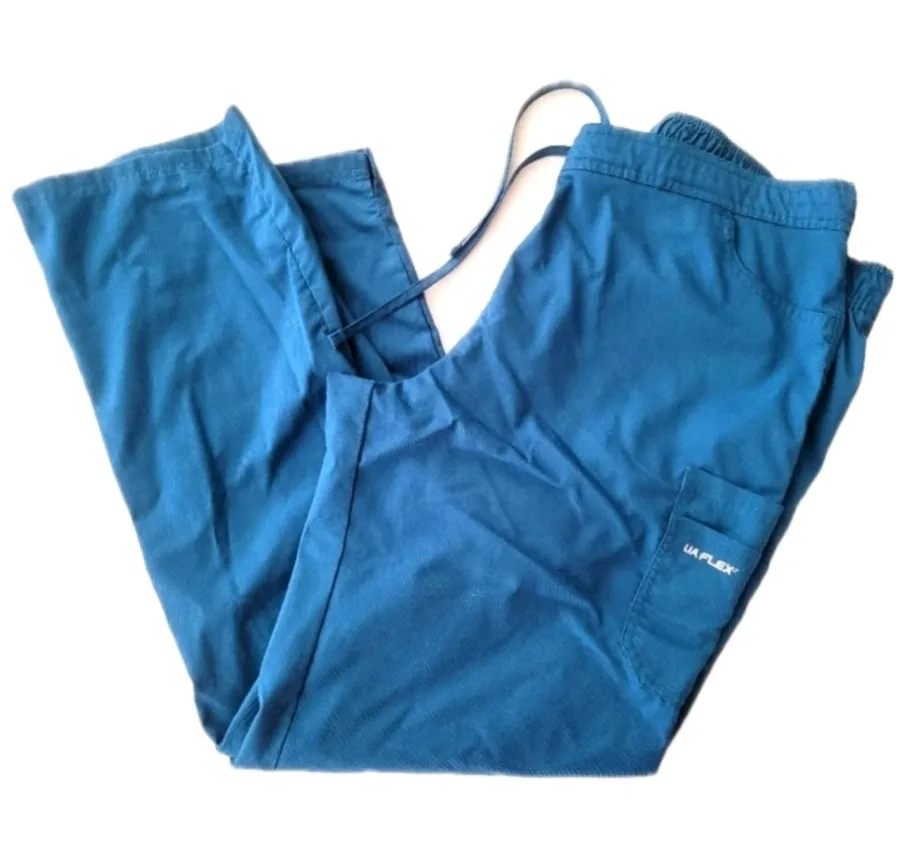 UA Flex Blue XL Tie Waist Scrub Pants