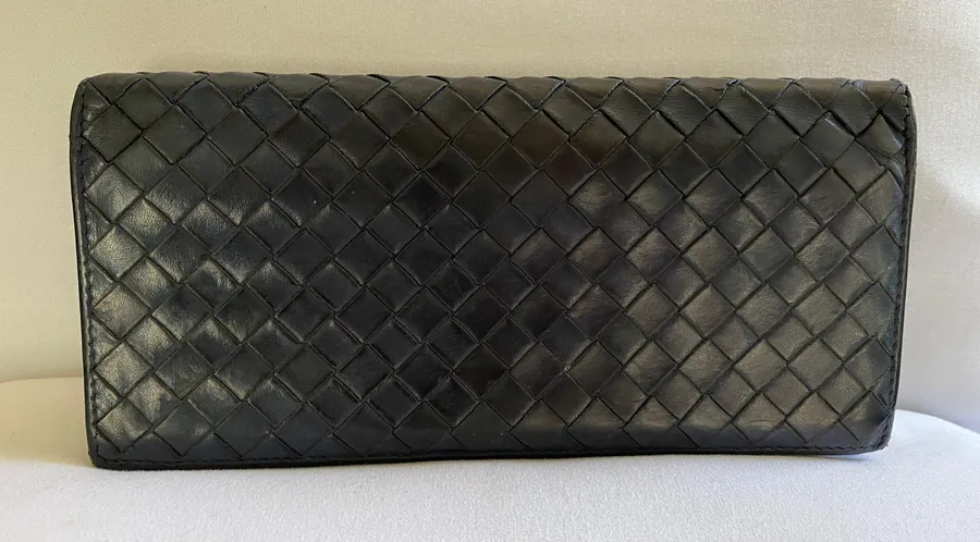 Vintage Bottega Dark blue Long Wallet