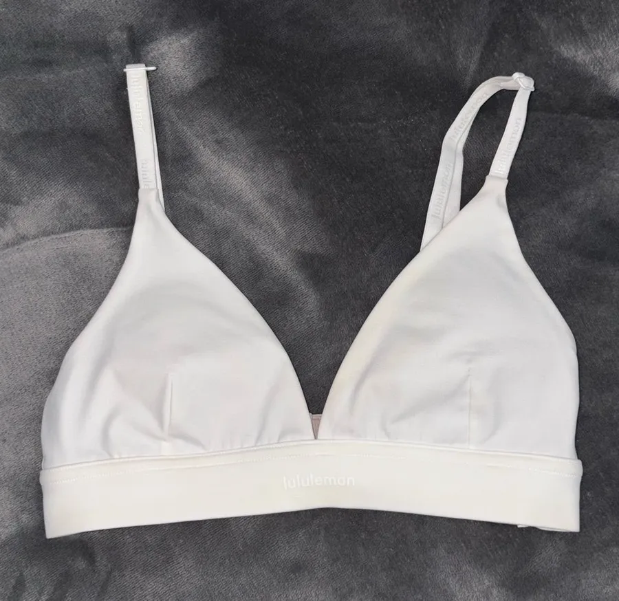 lululemon athletica White Wireless Triangle Bralette - Minimalist Design