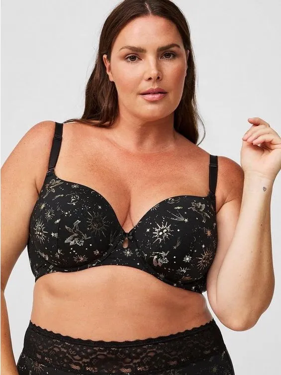 Torrid Dream Free Wire Lightly Lined Smooth Bra 46F Celestial Space Black