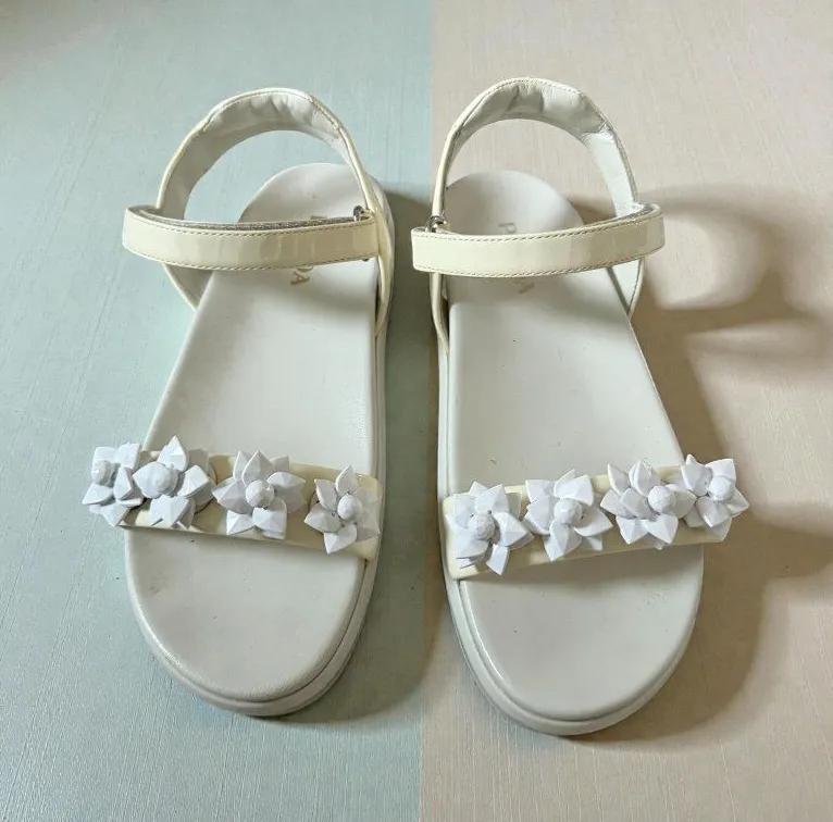 PRADA White Embellished Platform Sandals Size 36.5/ 6.5