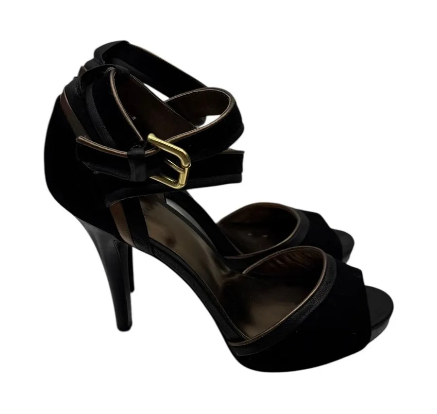 Coach Heels Women's 8B Black Strappy Stiletto Sandals Dress Party Elegant