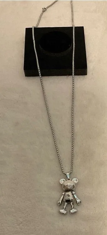 Sterling Silver Teddy Bear Pendant Necklace - Women's Jewelry
