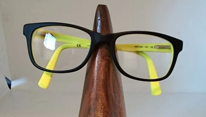 Nike Yellow & Black Prescription Glasses Frames, Case, & Cleaning Cloth