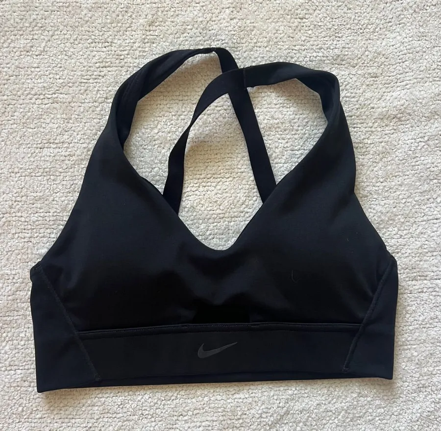 Nike Black Adjustable V-Neck Sports Bra