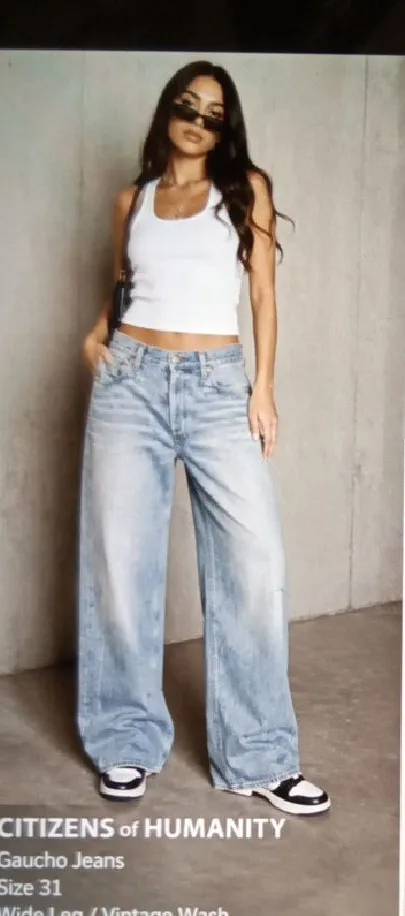 Citizens Of Humanity Gaucho Trousers Jeans High Waisted Wide Leg Womens 31