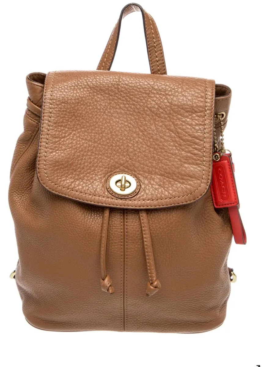Coach Park Pebbled Leather Backpack (F24385) British Tan