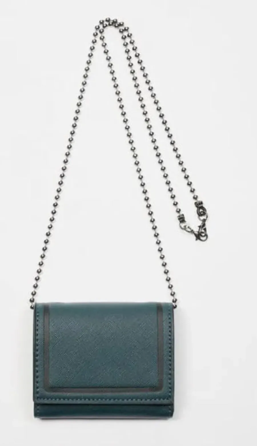 Zara TWO IN ONE FLAP POCKETBOOK/wallet/purse Petrol Blue (New with Tag)