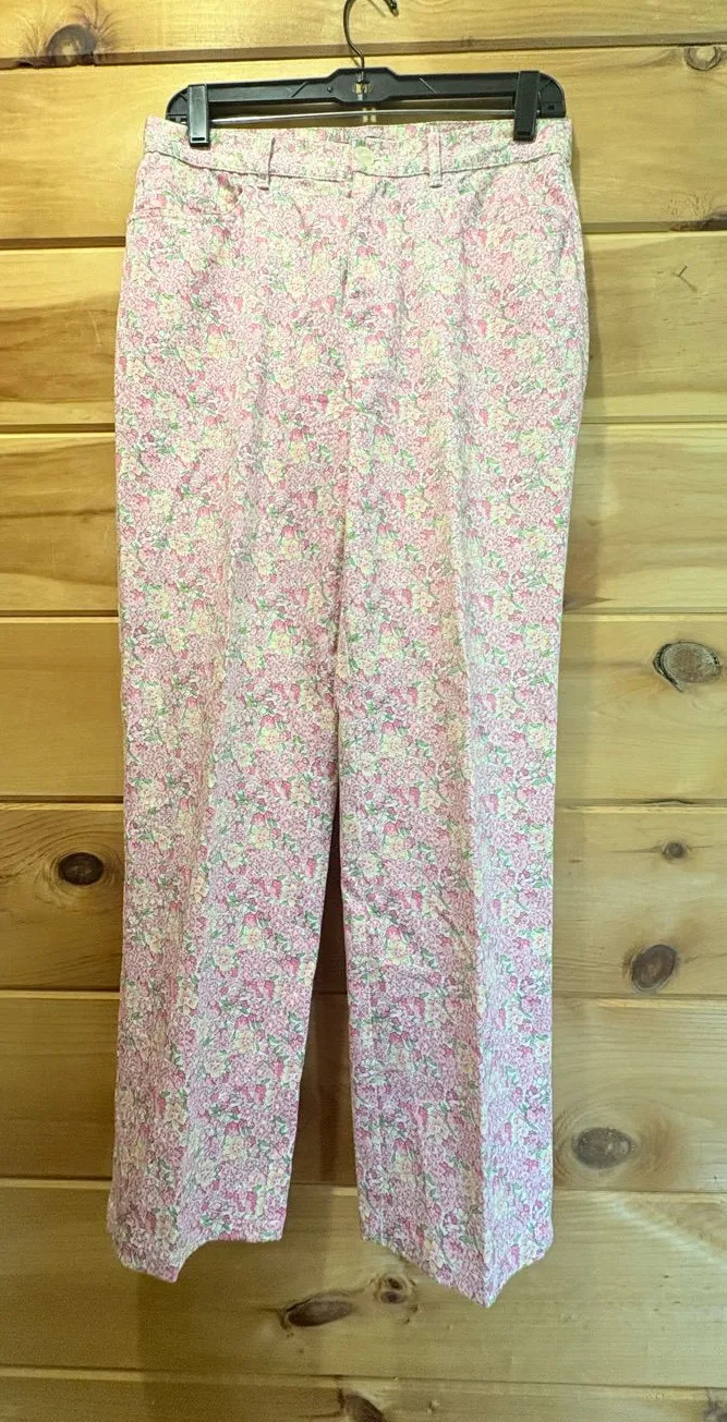 Ralph Lauren Pink Floral Straight-Leg Chinos