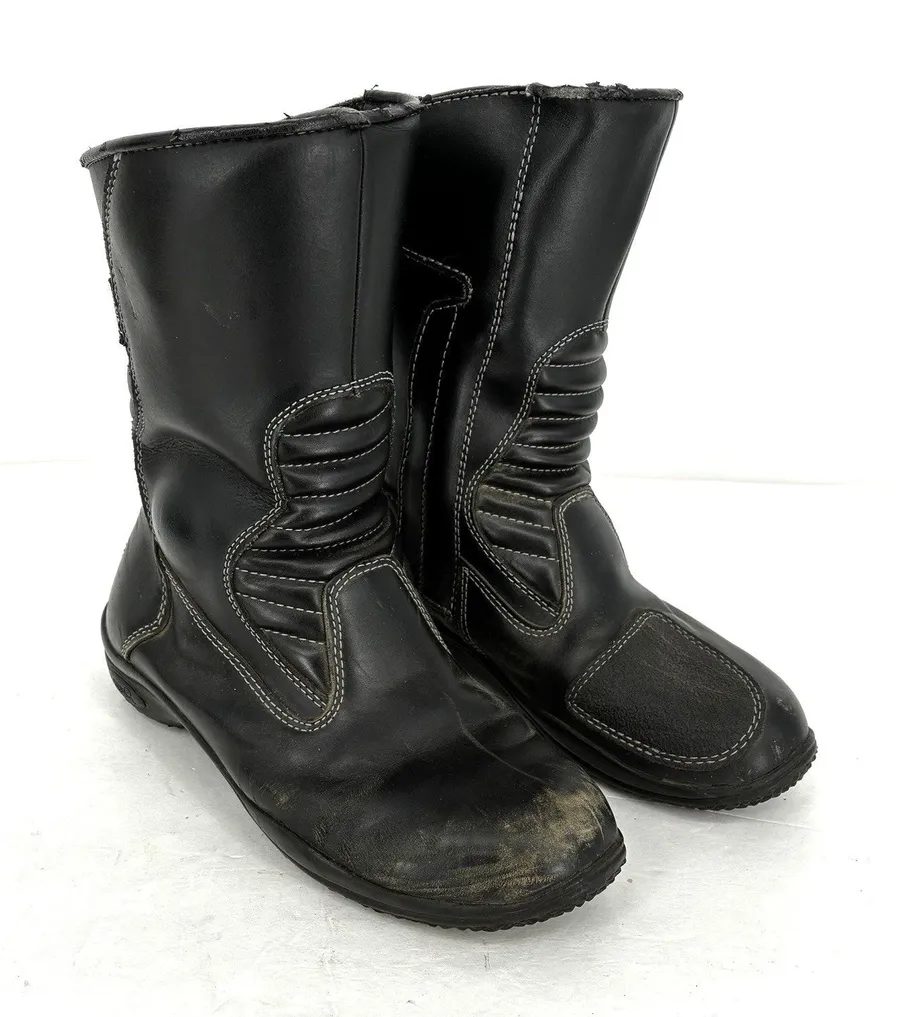 Tour Master Solution Leather Motorcycle Boots Womens 7 Black Riding Touring