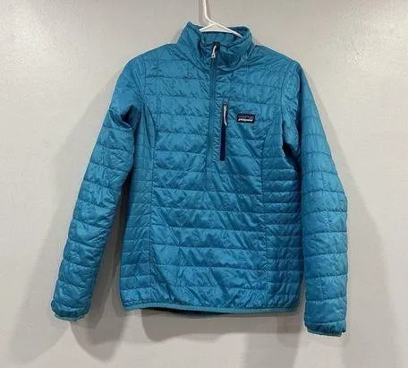 Patagonia Curaçao Blue Nano Puff Pullover Women’s Size XS