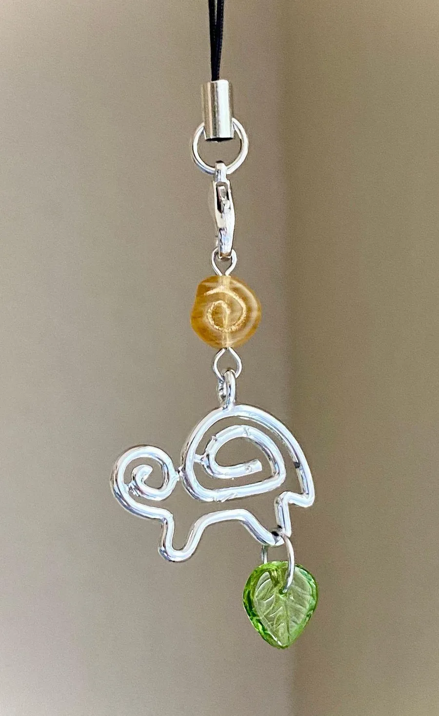 cute turtle & Czech glass beads phone charm/bag accessory/car display/strap🐢🏝️💧