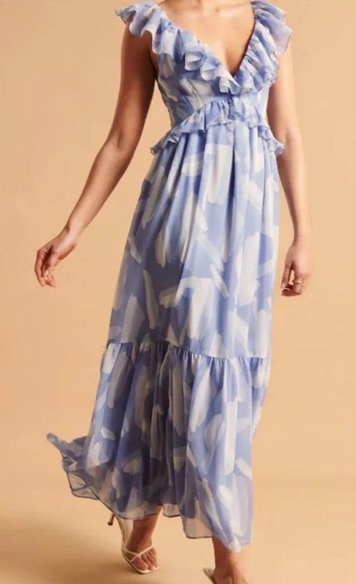 Abercrombie Drama Ruffle Maxi Dress