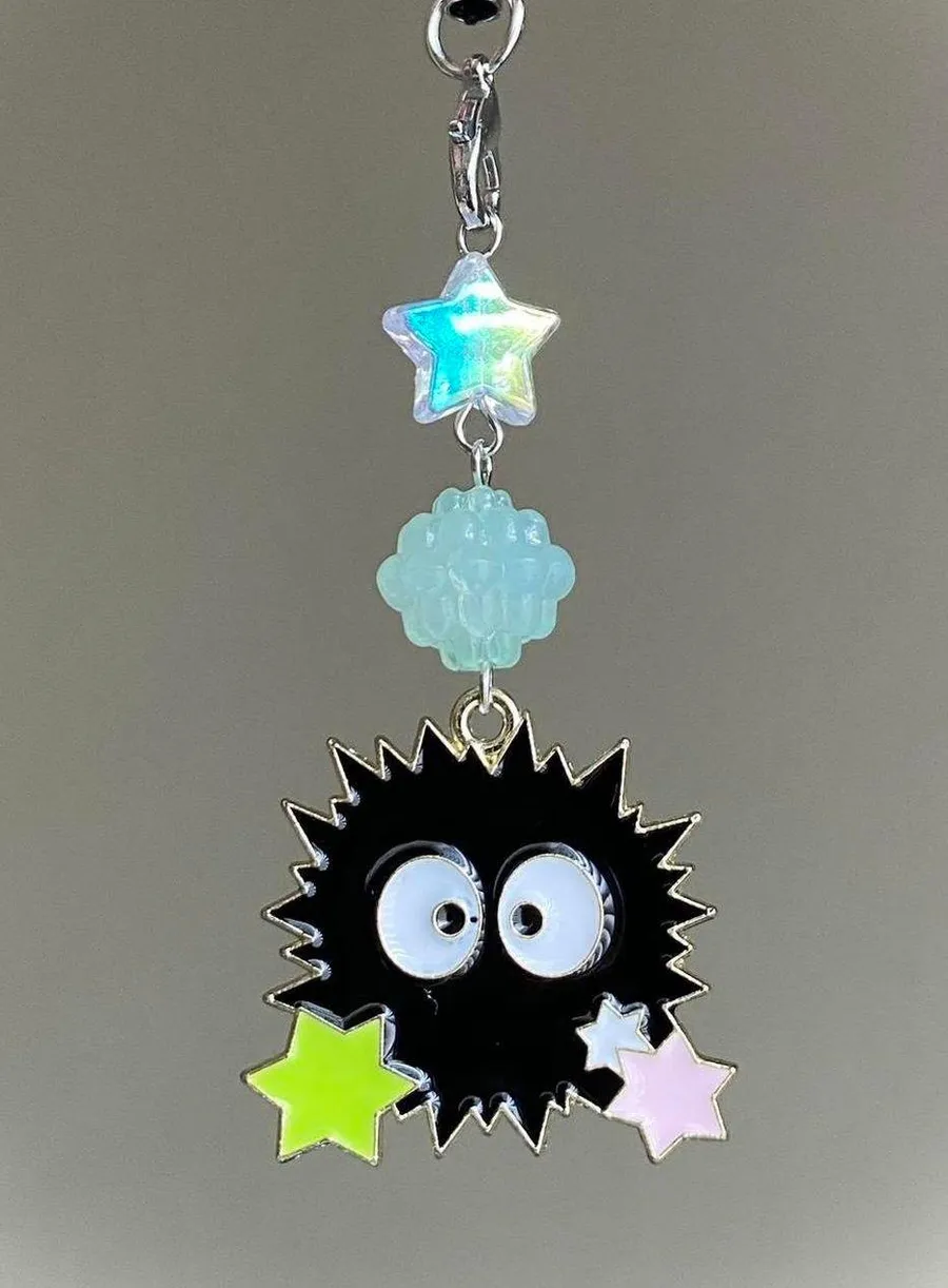 Kawaii y2k soot star dangle phone strap/bag charm/keychain/display⭐️🌀🍬💕