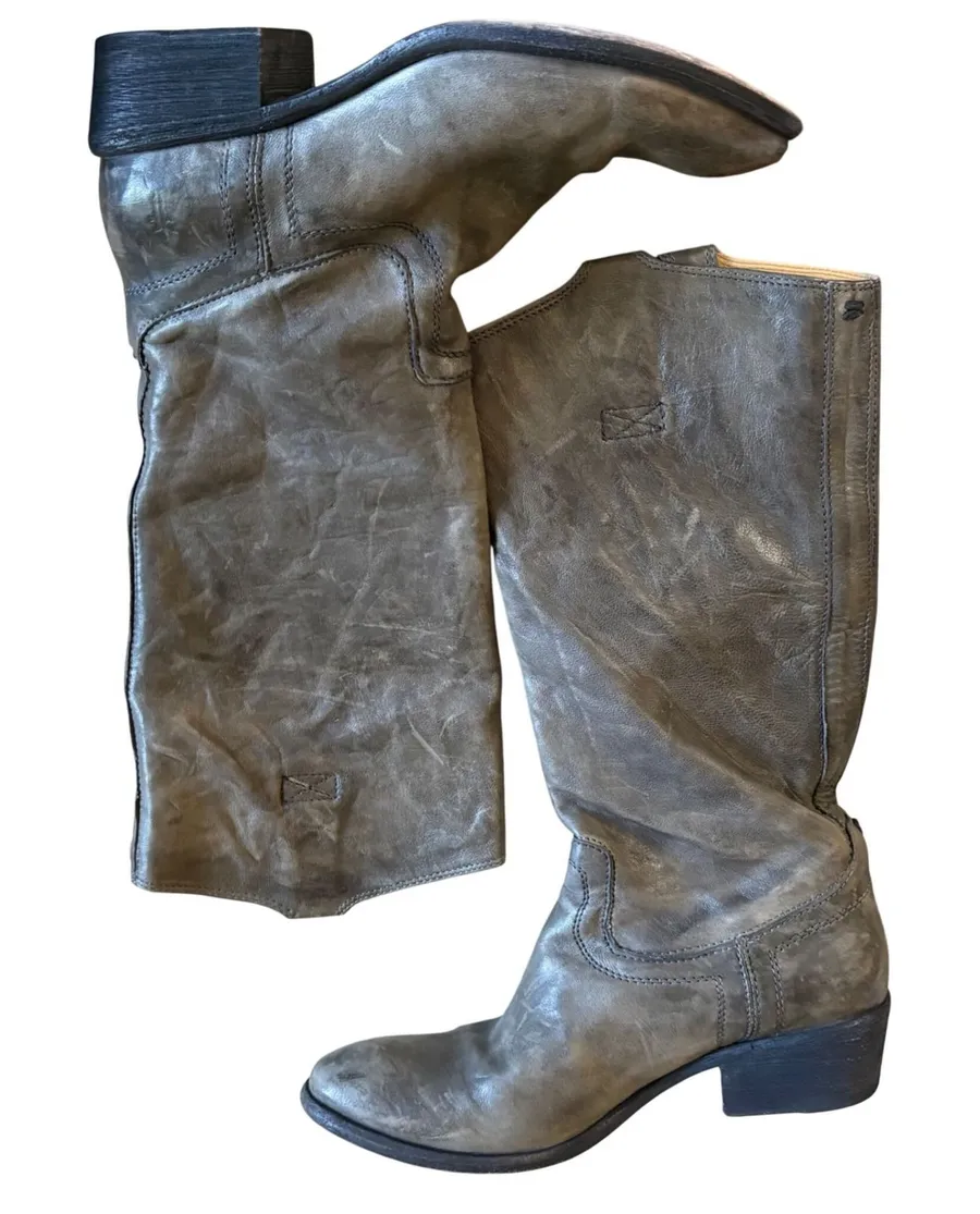 FRYE Carson Pull-On Tall Boots Gray Size 8.5
