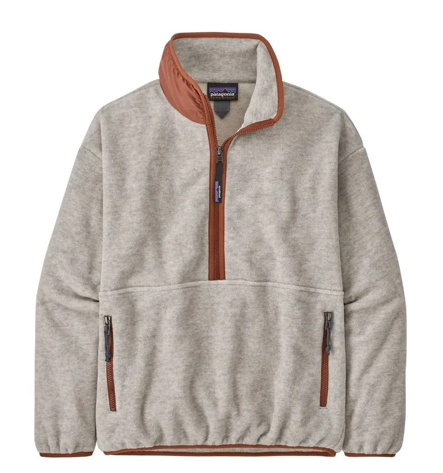 Patagonia Women’s Synchilla® Marsupial Pullover, Oatmeal Heather/Sienna, XXL