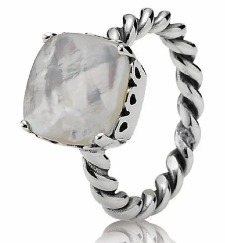 Pandora Serenity Twist Mother of Pearl Ring
