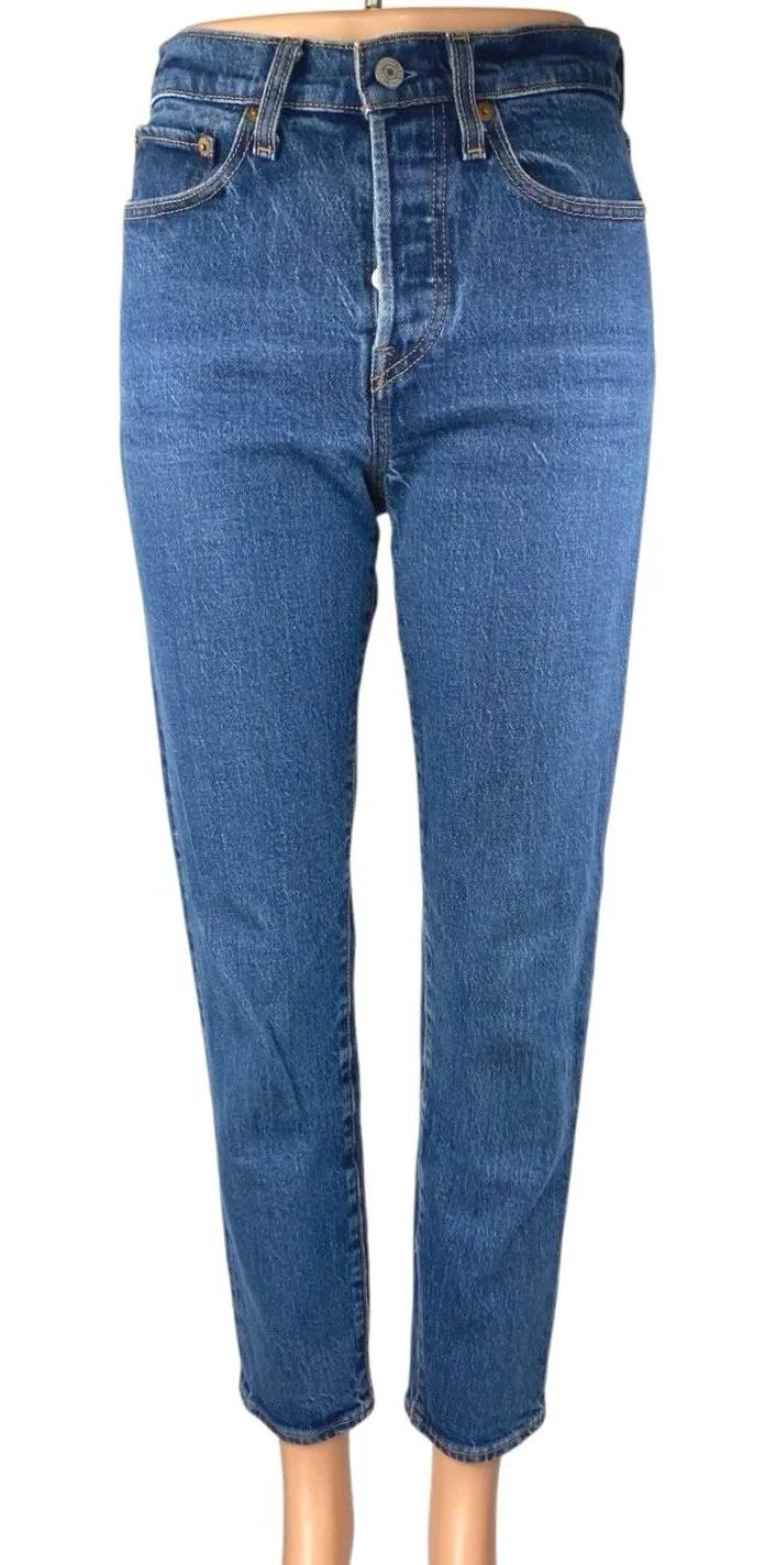 Levi's Wedgie Women's Blue High Rise Skinny Straight Denim Jeans Pants Size 28