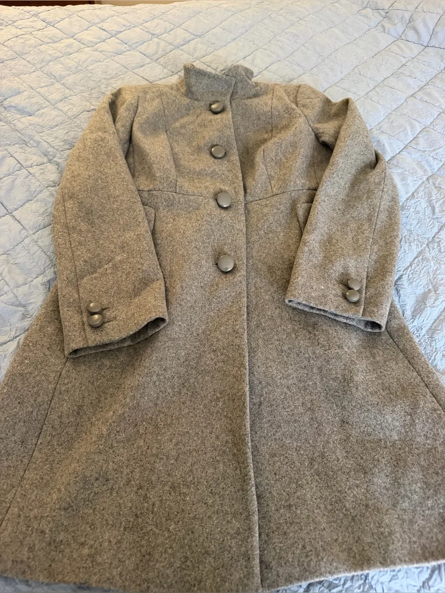 J. Crew Gray Wool Lined Dress Coat Womens Size 4