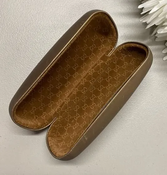 Vintage Sunglasses Hard Clam Shell Case Bronze Copper 6.5" Glasses