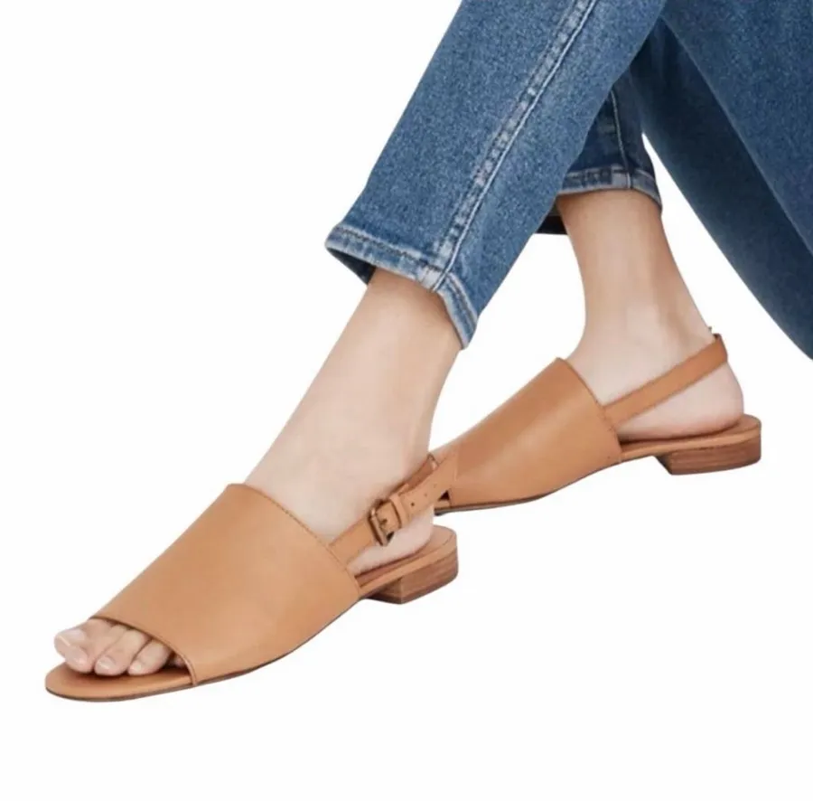 Madewell Noelle slingback mule tan leather size 6