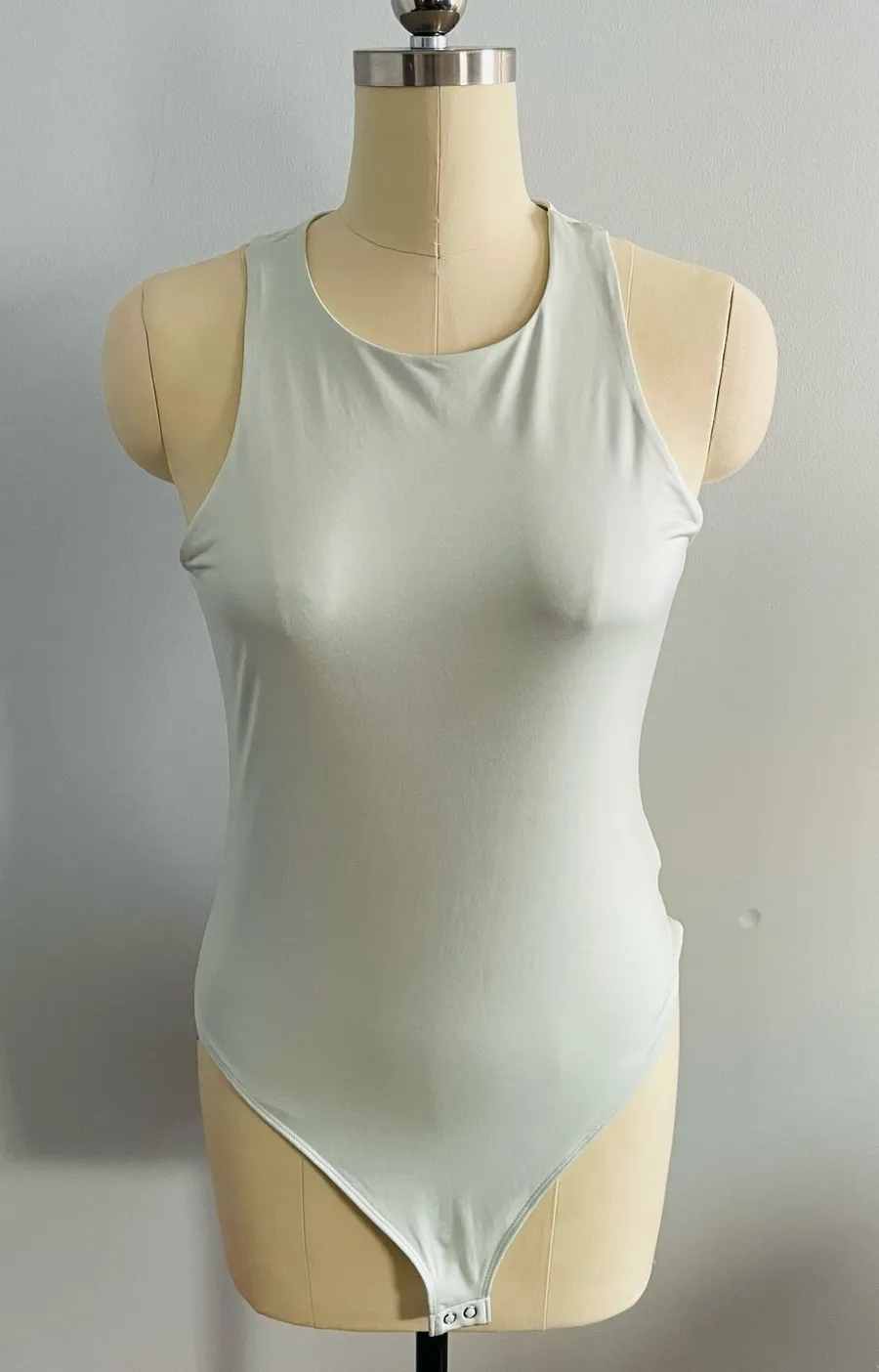 Express Body Contour Sleeveless Bodysuit- Mint Green- Thong Bottom- Size Large