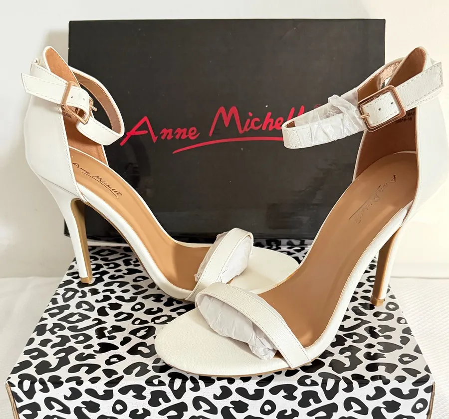 Anne Michelle White Open Toe Stiletto Heels