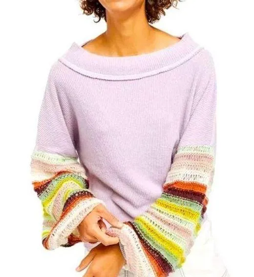 Cha Cha Brushed Knit Stripe Balloon Sleeve Top