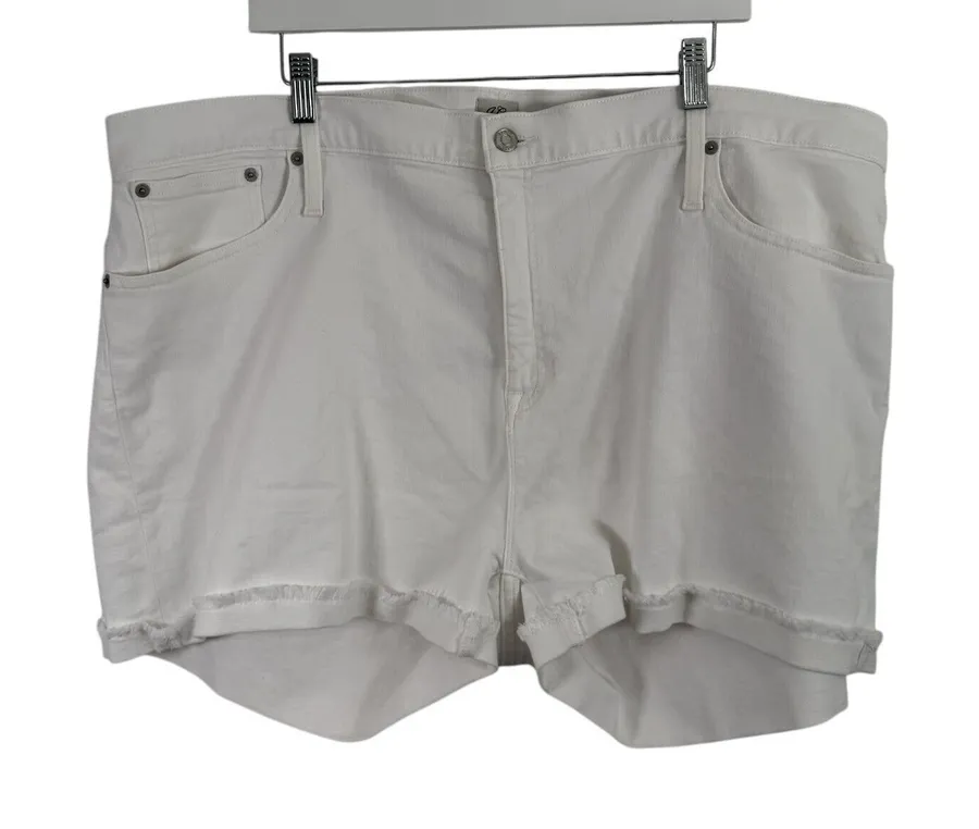 J Crew Denim Shorts White Summer Preppy AF225 NEW Womens Plus Size 36