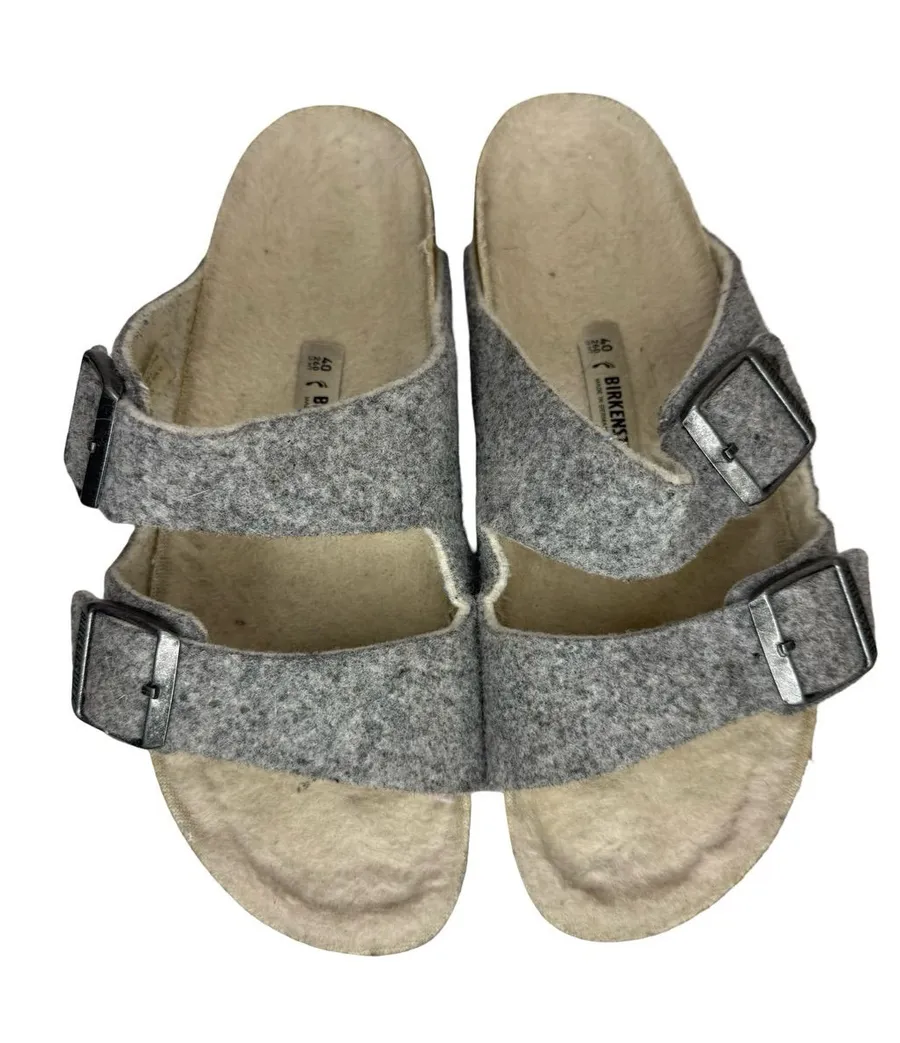 Arizona Rivet Wool Shearling Sandals sz 9W