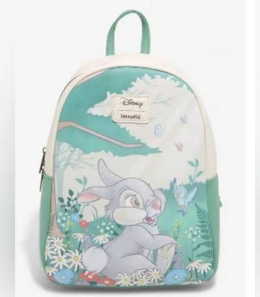 Loungefly x Disney Mini Backpack Thumper Forest Color Cream & Green NWT