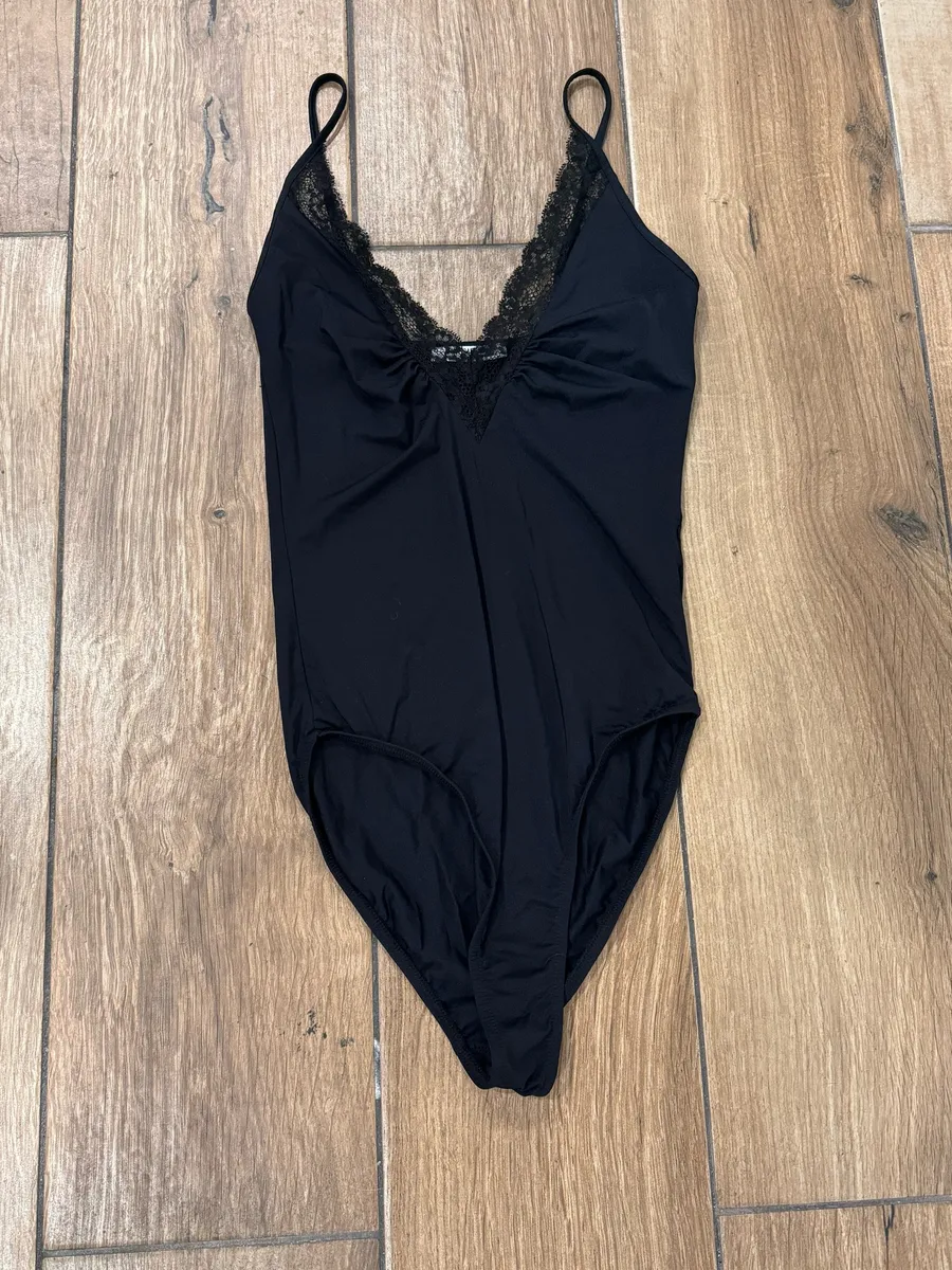 Zara Black Lace Bodysuit NWOT