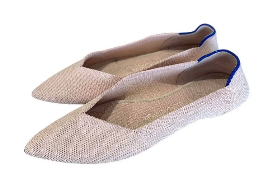 Rothy's The Point II Pink Knit Pointed Toe Ballet Flats Women's Size 6.5