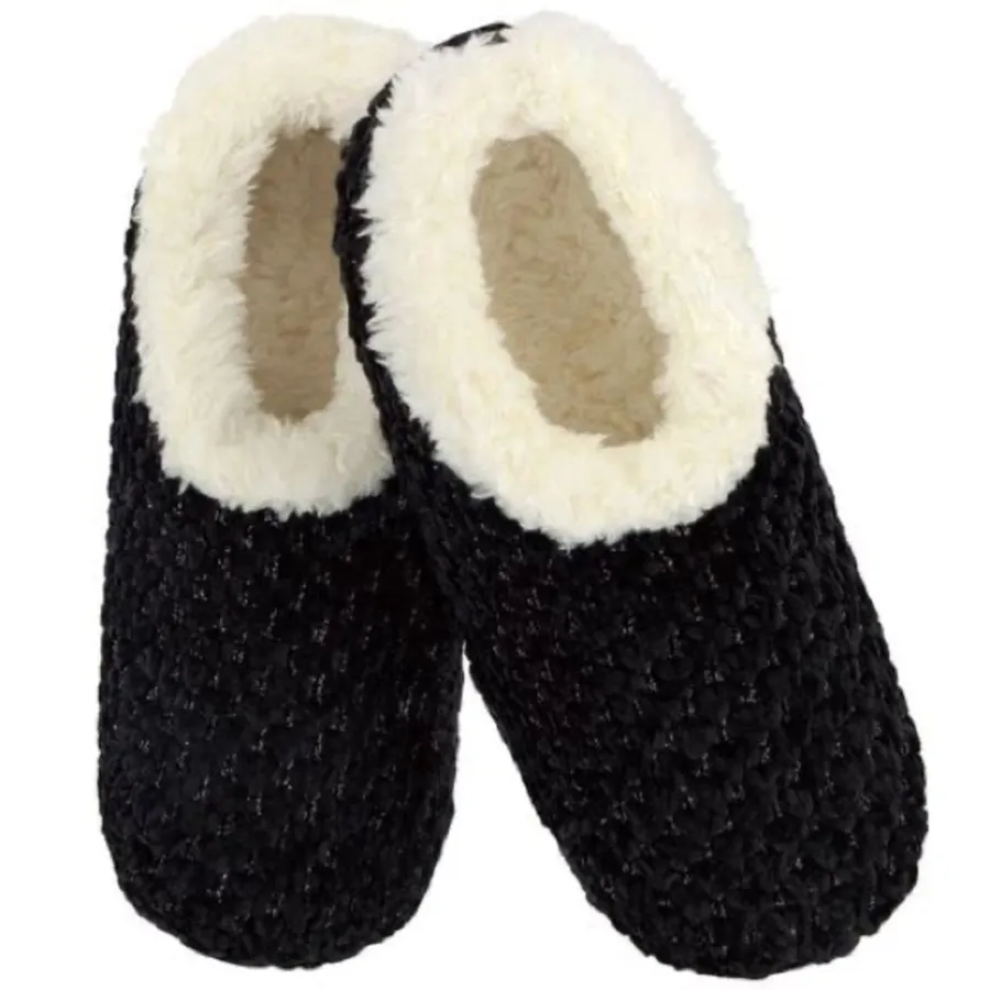 NEW * SNOOZIES Sherpa Lined Sock Slippers Non Slip