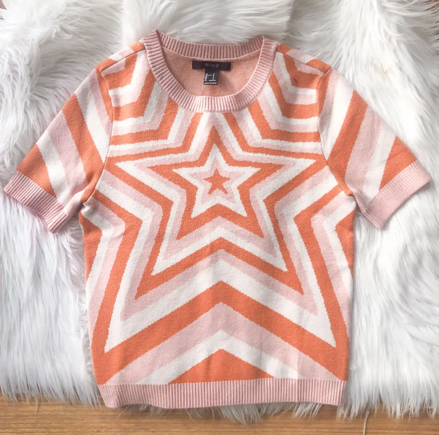 Pink and orange Star sweater shirt, brand new with tags!