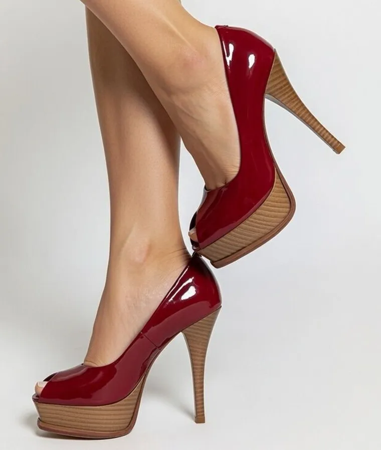 Pour La Victoire Platform Peep Toe Pumps Size 7.5 B88