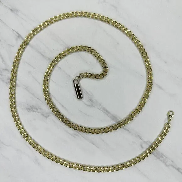 Simple Minimalist Gold Tone Metal Chain Link Belt Y2K Small/Medium S/M ✨