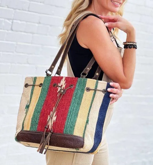 MYRA Bag Radiant Red Bucket Bag Western Cowgirl Boho Purse Large