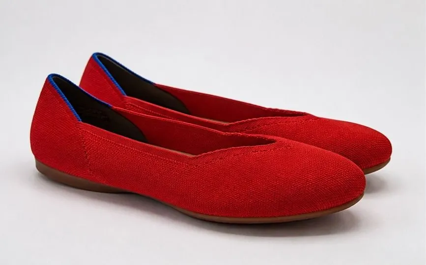 Rothys The Driver Red Knit Driving Moccasin Loafers Flats Womens 9