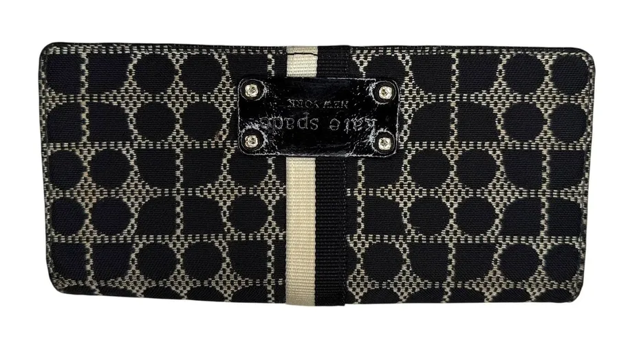 NWOT Kate Spade Signature Noel Zip Around Wallet Purple Liner