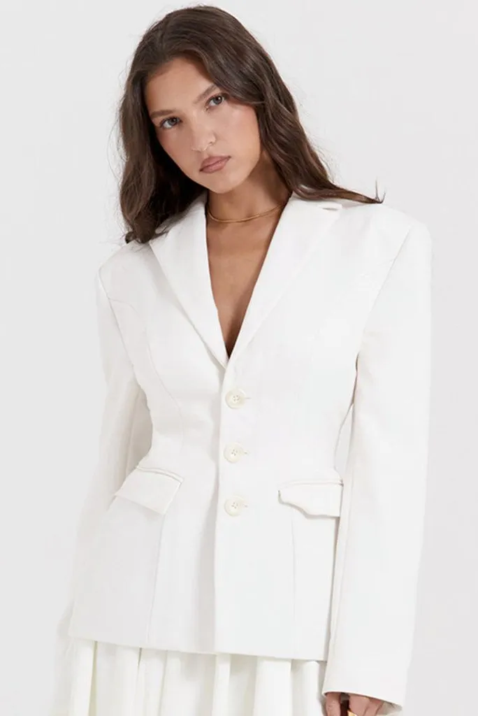 House of CB Ivory Contour Tailored Blazer