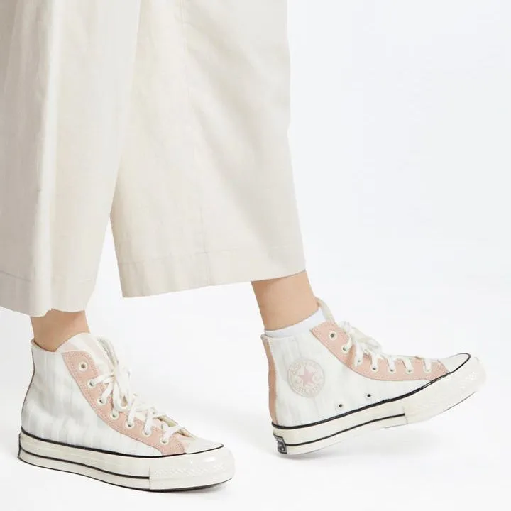 572701C Chuck 70 Hi Crafted Folk Jacquard Sneakers Egret/Pink Clay 8