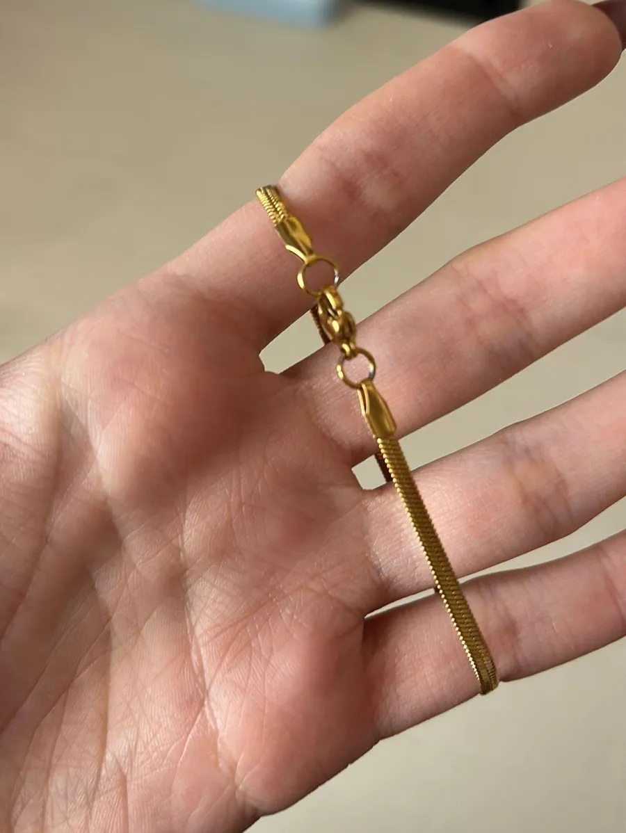 18k gold plates stainless steel herringbone bracelet