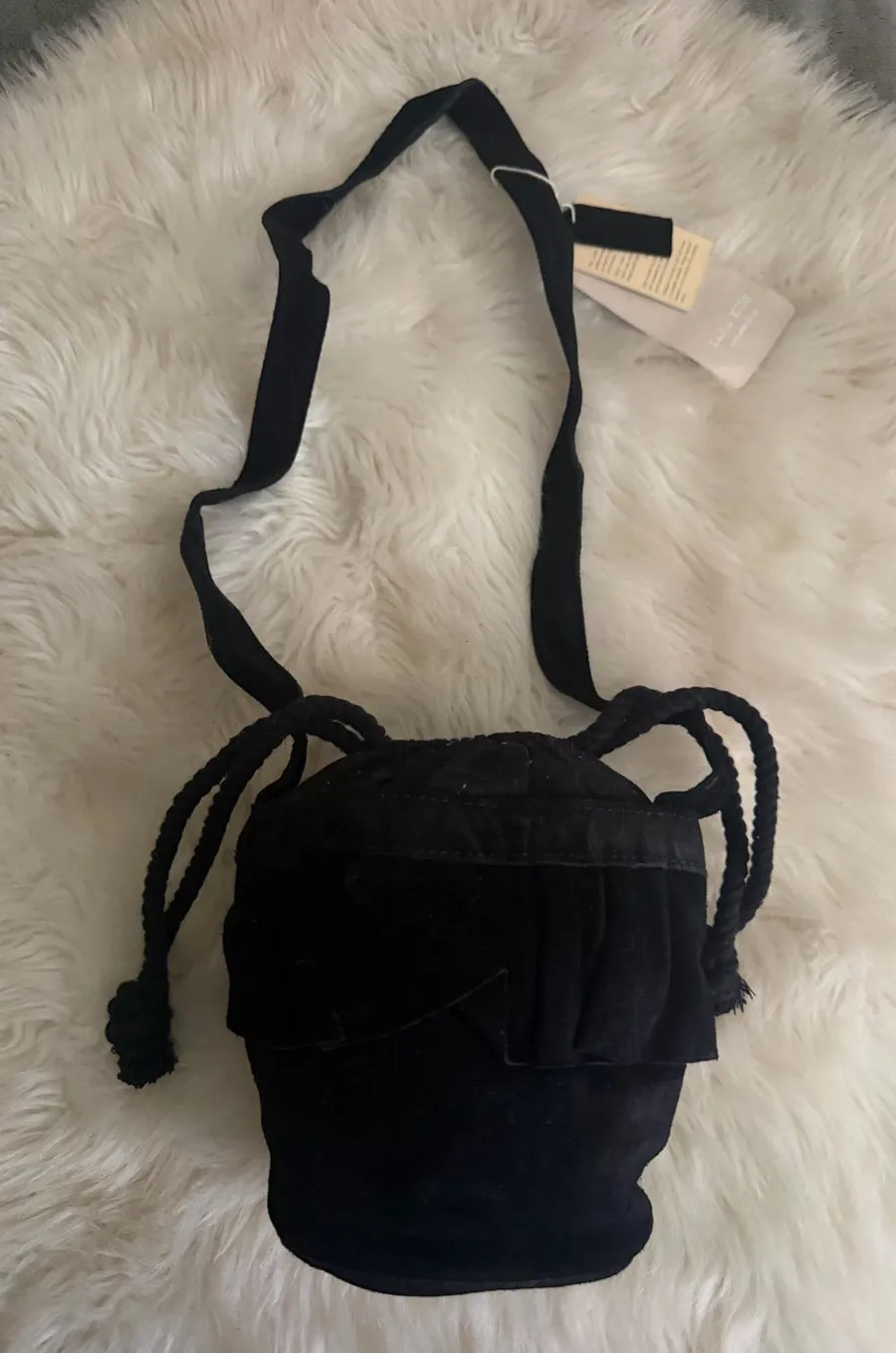 Zara Black Drawstring Crossbody Bag