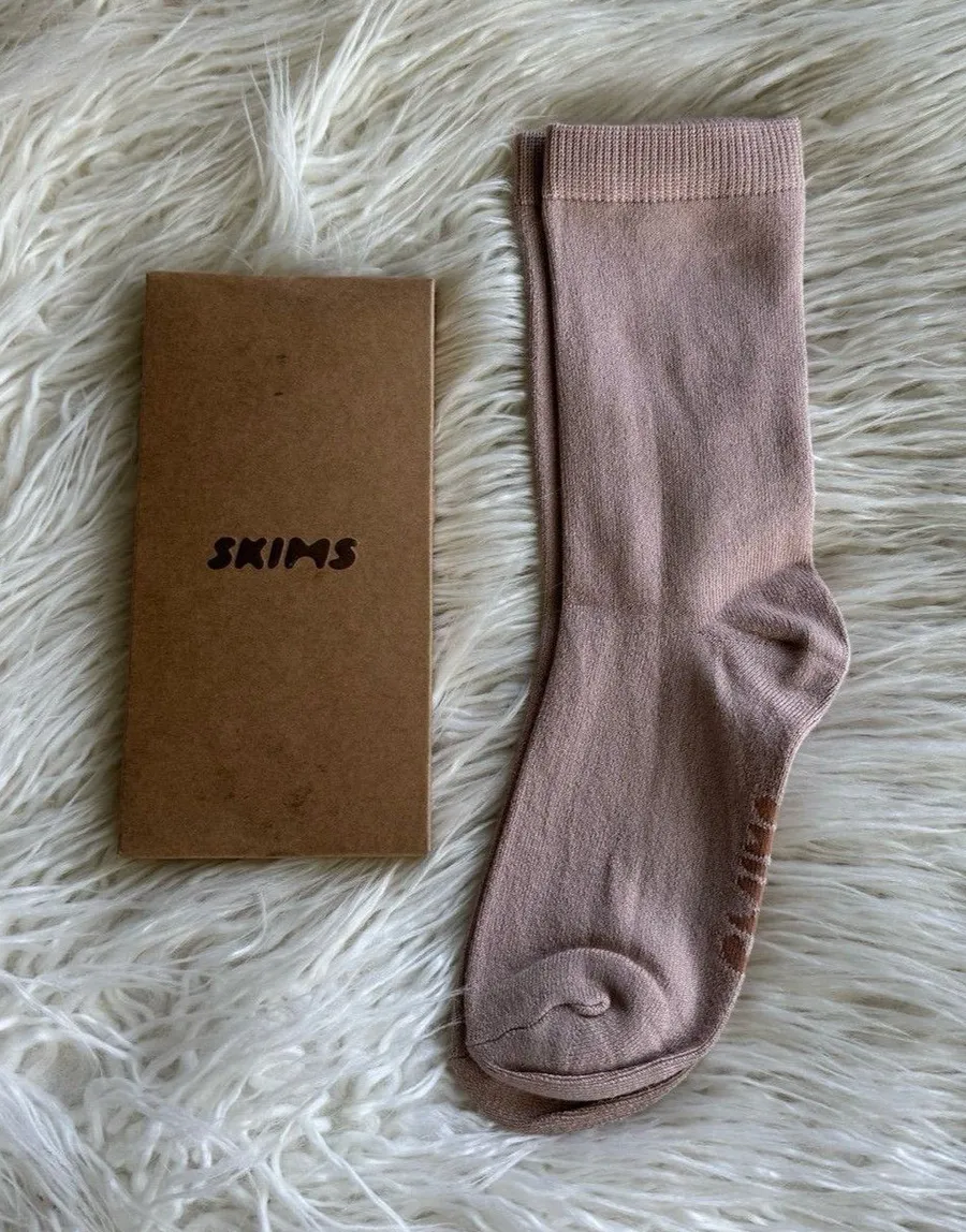 Skims Everyday Crew Socks Mica Size Small