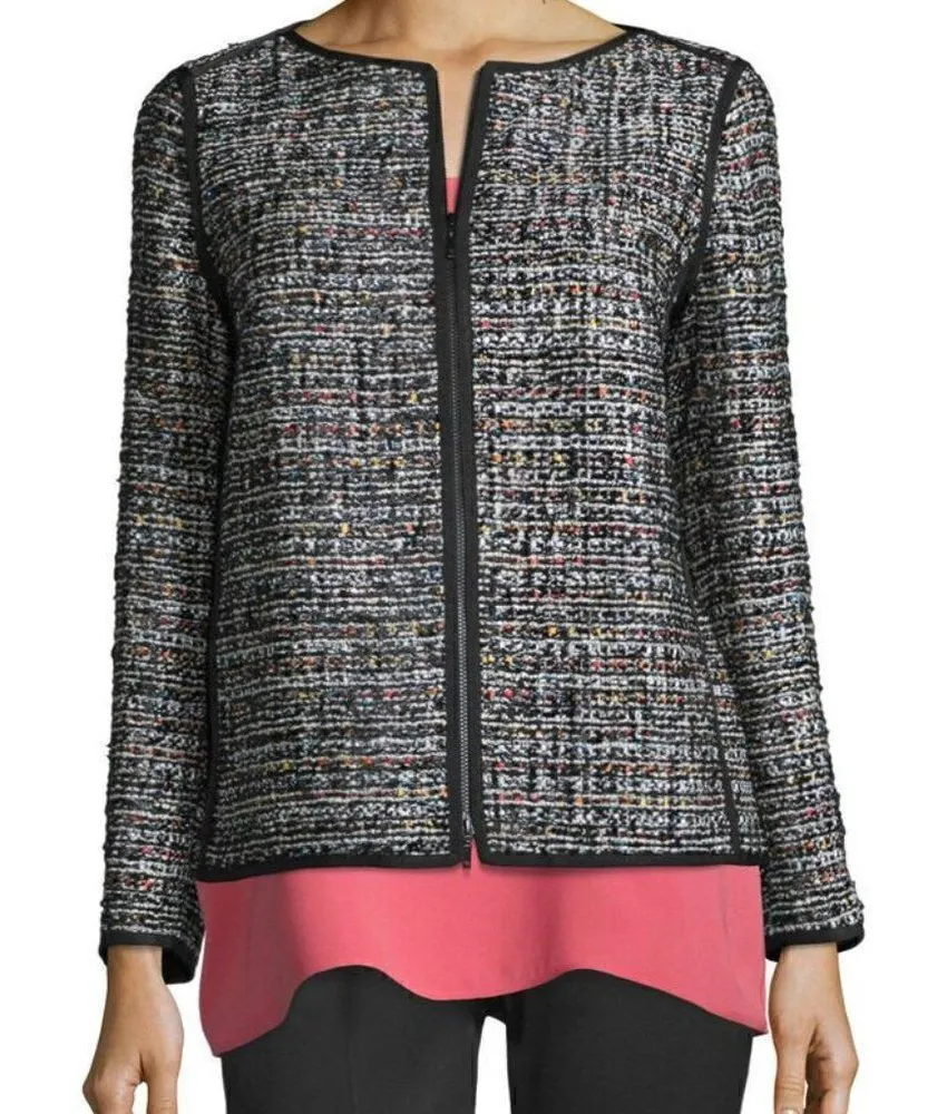 Lafayette 148 Tweed Blazer Jacket Petite Black Size undefined
