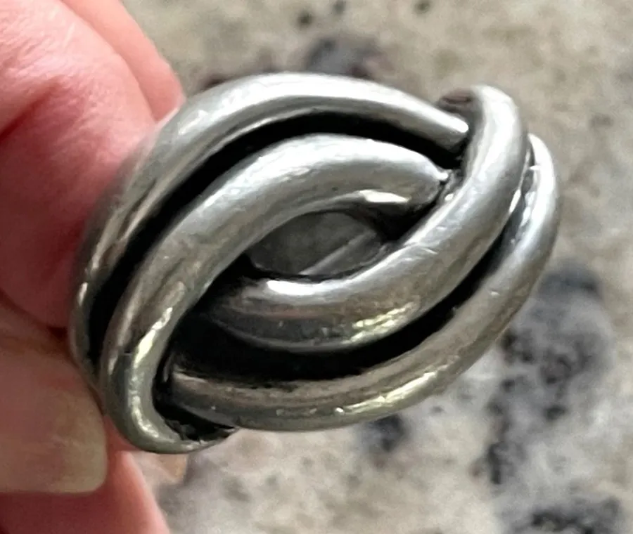 Unbranded Scarf Slide Women OS Silver Vintage Knot Preppy Classic Ring Accessory