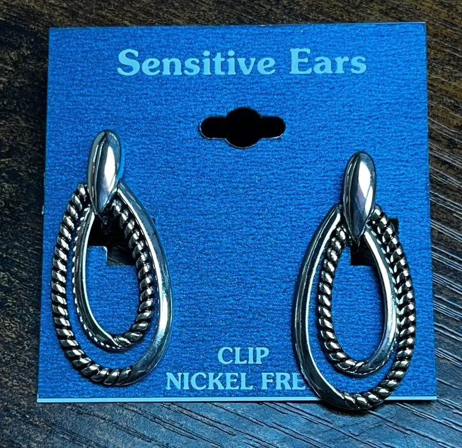 Sensitive Ears Double Teardrop Earrings